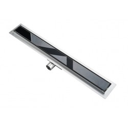 Shower floor Drain with BLACK GLASS COVER by Nordic Tec