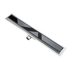 Shower floor Drain with BLACK GLASS COVER by Nordic Tec