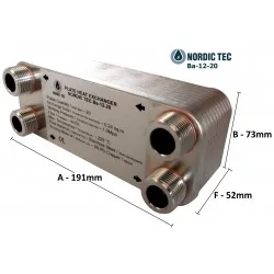 Plate Heat Exchanger NORDIC Ba-12-20 3/4" 45kW