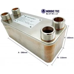 Plate Heat Exchanger NORDIC Ba-27-40 1 1/4" 32