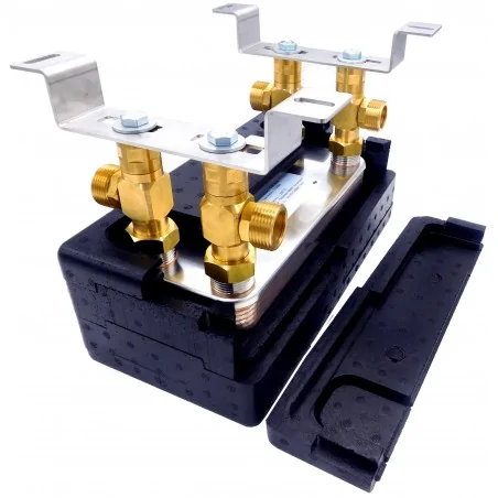 Fireplace with water jacket - Plate heat exchanger for 5/4" - Ba-27-20