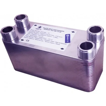 brazed plate heat exchanger with 40 plates and 1 inch