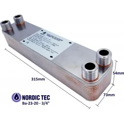plate heat exchanger wort chiller Ba-23-20 Nordic Tec