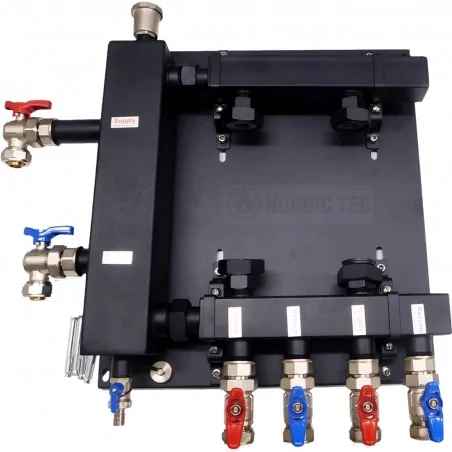 Hydraulic Separator Low Loss Pressure Nordic Tec with 2 heating cirlces manifold