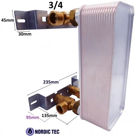 wall-mounting plate heat exchanger 3/4