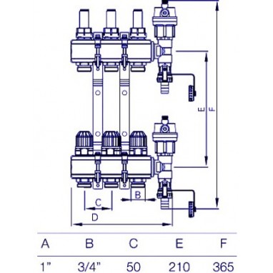 Classic Heating Manifold UFH Manifold NORDIC TEC 3 zones technical