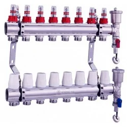 Central Heating Manifold UFH Manifold NORDIC TEC 8 zones 8 ports