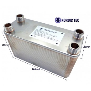 Plate Heat Exchanger NORDIC Tec Ba-27-80 1 1/4" 450kW