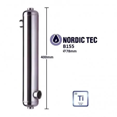 Pool Titanium Heat Exchanger NORDIC B155-Ti 45KW (155kBTU/H)