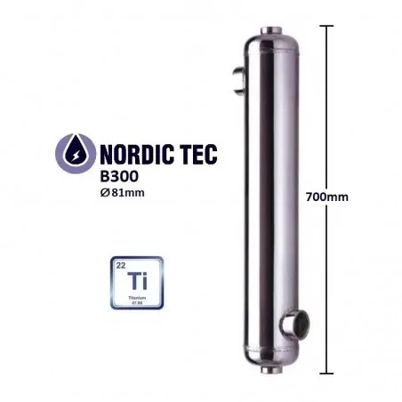 Pool Titanium Exchanger NORDIC B300-Ti 88KW (300kBTU/H)