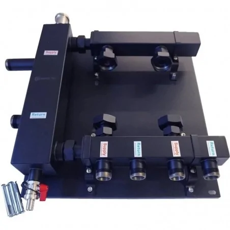 Low Loss Header-Hydraulic Manifold 2 circuits for 2 pumps