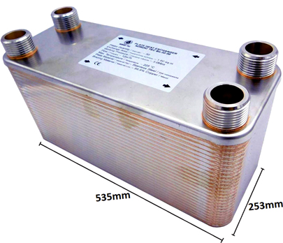 100 Plates - Plate Heat Exchanger for heating 2"