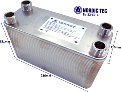 Heat Exchanger Ba-32-60 for Heat Pumps 13 kW