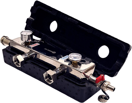 Hydraulic separator or low loss header Nordic Tec IE2 with manometer and thermometer