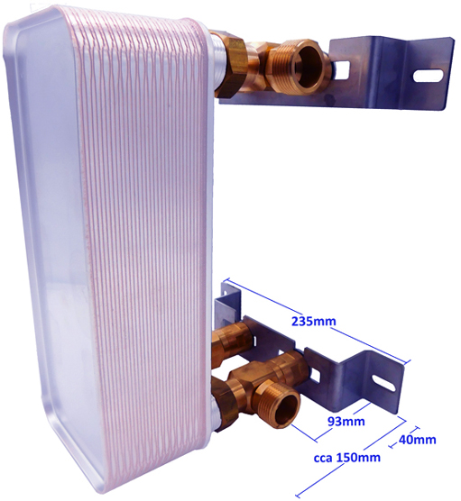 Dimensions of a Plate Heat Exchanger Mounting kit