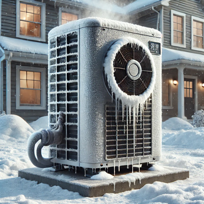 Defrosting monobloc heat pump