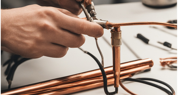 Soldering AC lines heat exchangers