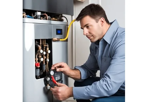 Connecting a gas boiler to an open system via a plate heat exchanger